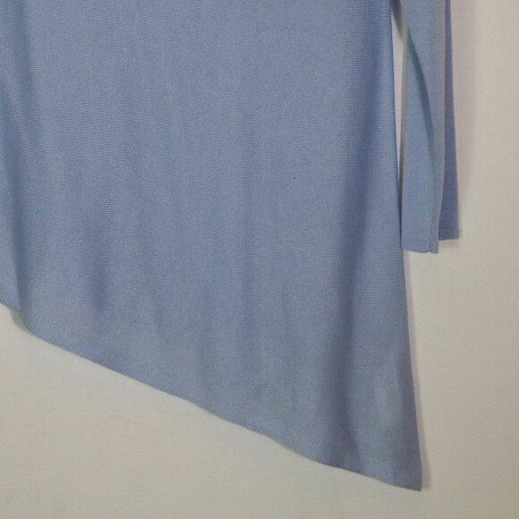 Eileen Fisher Petite Sleek Tencel Merino Knit Pullover Womens PS Asymmetric Blue - Picture 6 of 7